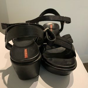 PRADA black crossover Velcro sandals